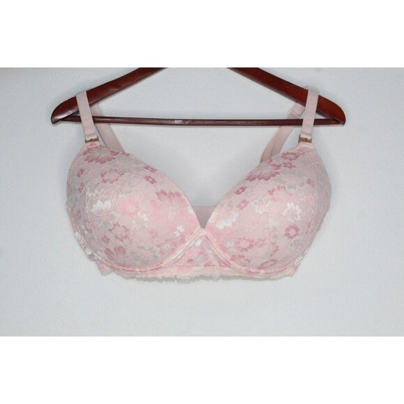 Victoria's Secret Body By Victoria 38DDD Pink Ivory Lace Padded Non-wired - Picture 1 of 16